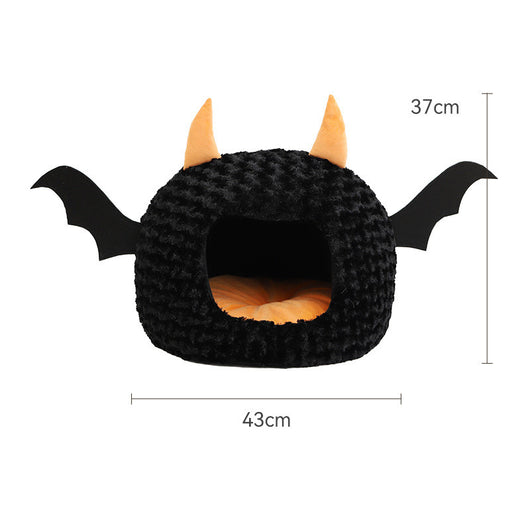 Nido Acogedor para Mascotas Diablillo Halloween - Felpa Cerrada y Cálida - Image 8
