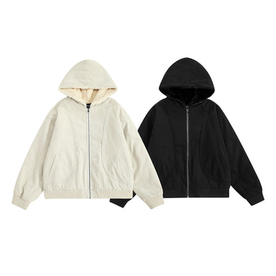 Chaqueta Acolchada Retro de Algodón Puro con Aislamiento Térmico
