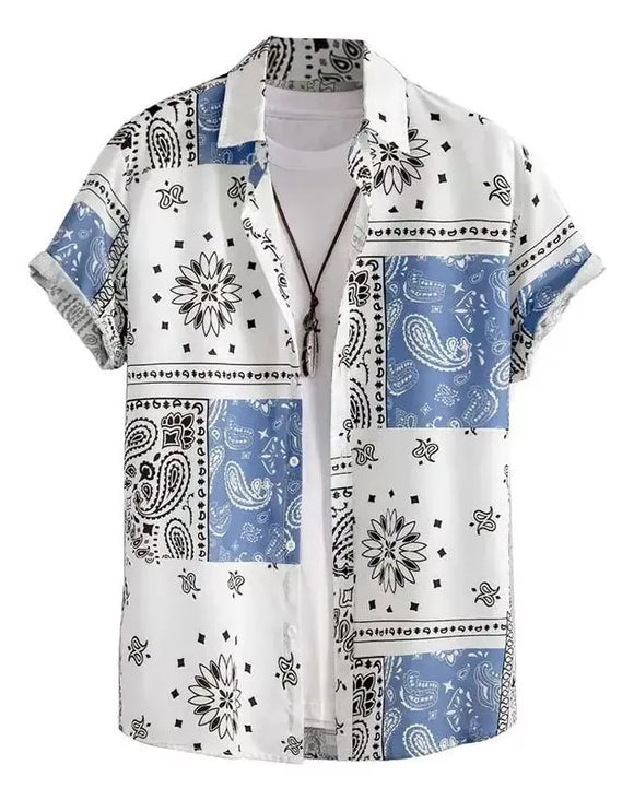 Camisa Hawaiana Casual con Estampado Creativo para Hombre