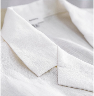 Camisa de Lino con Cuello Solapa y Manga Corta - Image 15