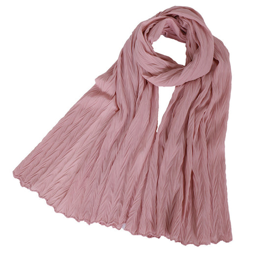 Pañuelo Femenino de Algodón Arrugado en Colores Sólidos - Image 23