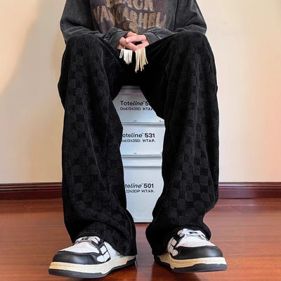 Pantalones Casuales Talla Grande con Patrón Cuadros para Hombre - Image 14