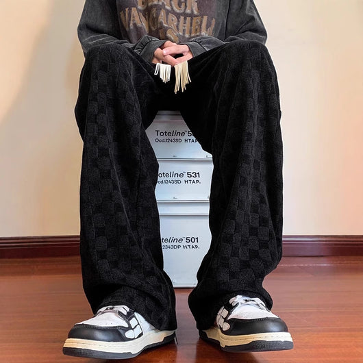 Pantalones Casuales Talla Grande con Patrón Cuadros para Hombre - Image 14
