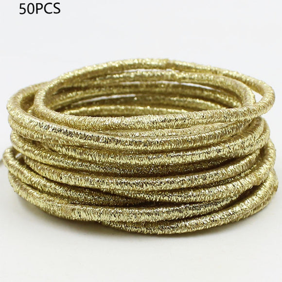 Accesorio Dorado para Cabello con Cuerda Brillante - Adorno de Lujo