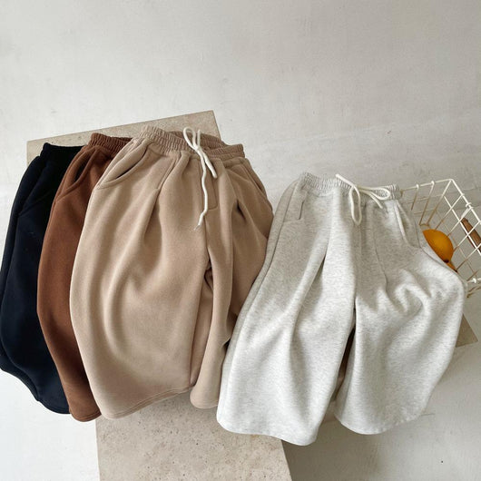 Pantalones Casuales Acolchados de Terciopelo Coreanos para Niños - Image 8