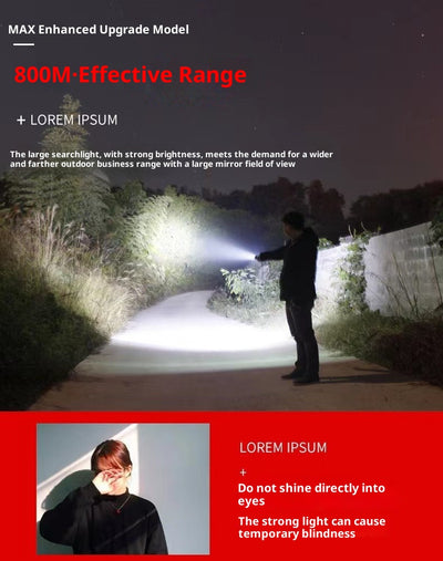Linterna LED Recargable USB de Alto Brillo para Exterior - Image 18
