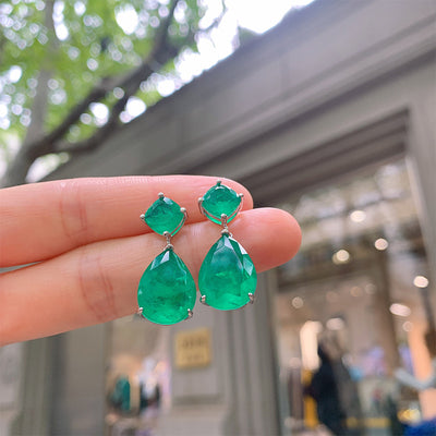 Aretes Paraíba Azul Simulado - Diseño Minimalista Elegante para Mujer - Image 9