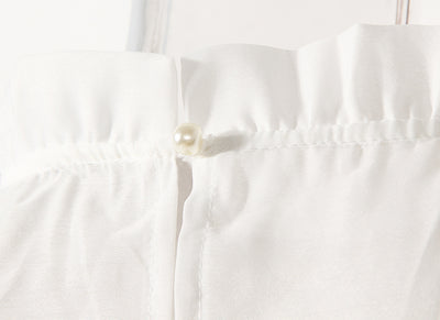 Vestido Vintage Francés Blanco Puro de Poliéster - Image 5