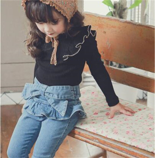Falda Pantalón Denim con Moño para Niña - Estilo Dulce y Cómodo - Image 10