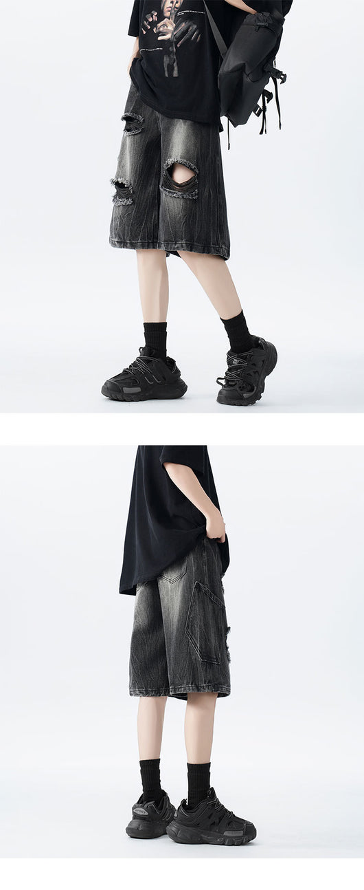 Shorts de Mezclilla Desgastados con Estilo Vintage - Image 14