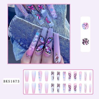 Uñas Artísticas Mariposa Degradado Corazón - Image 12