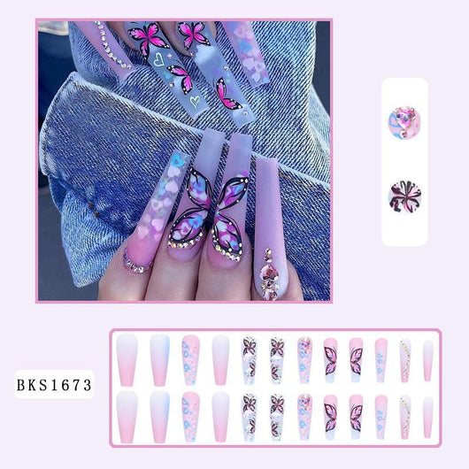 Uñas Artísticas Mariposa Degradado Corazón - Image 12