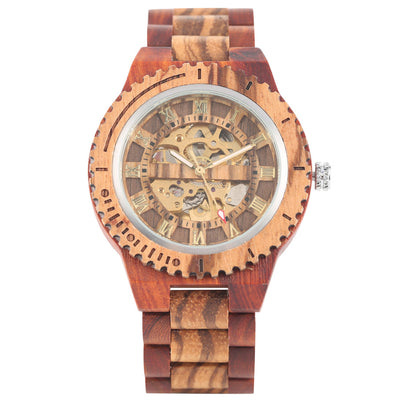 Reloj Automático de Madera de Bambú con Engranajes Mecánicos - Image 9