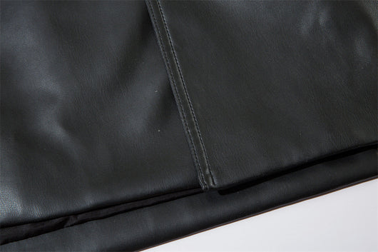 Abrigo de Cuero PU Estilo Americano con Cinturón para Hombre - Otoño e Invierno - Image 15