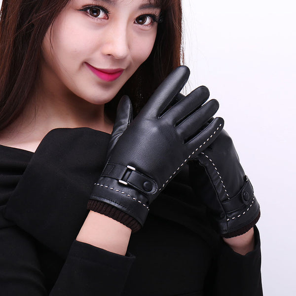 Guantes de Ciclismo Impermeables de Piel de Oveja Lavada con Pantalla Táctil