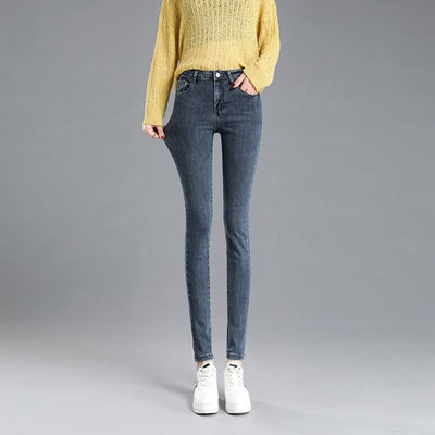 Jeans de Cintura Alta Ajustados para Mujer con Forro de Polar - Image 10