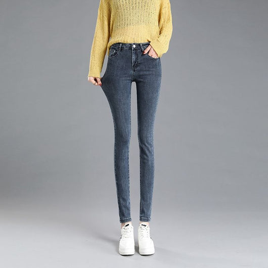 Jeans de Cintura Alta Ajustados para Mujer con Forro de Polar - Image 10