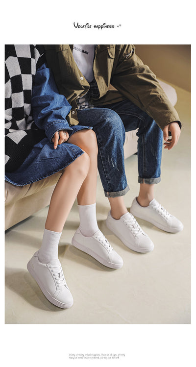 Tenis Blancos de Cuero Respirable con Suela Plana - Estilo Versátil - Image 17