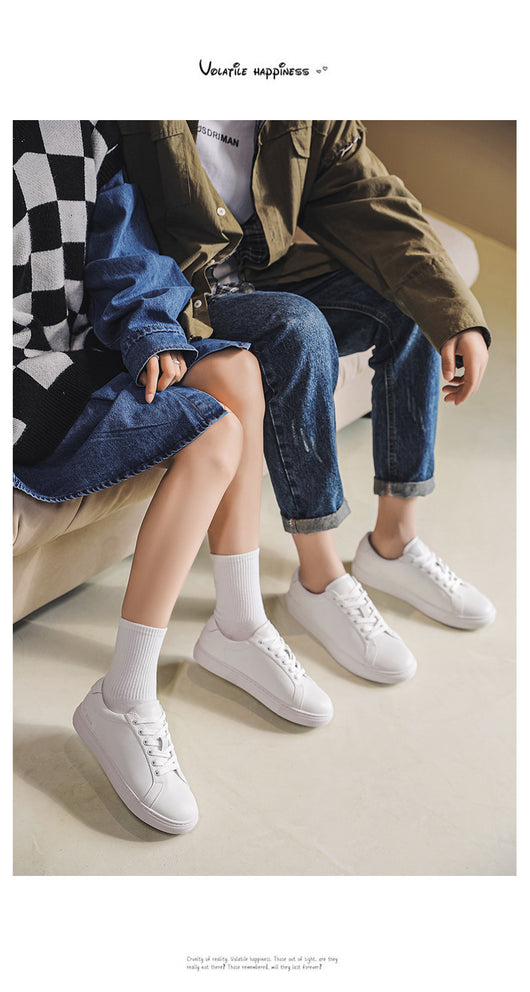 Tenis Blancos de Cuero Respirable con Suela Plana - Estilo Versátil - Image 17