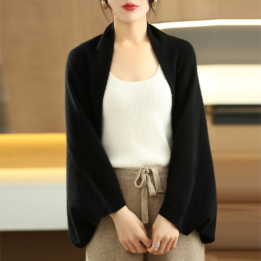 Poncho Tejido Suelto y Minimalista para Mujer - Image 3