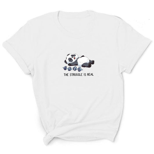 Camiseta Estampado Mancuernas Personalidad Europeo Americana Manga Corta - Image 15
