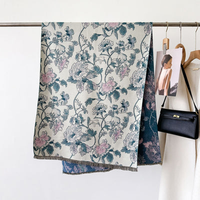 Bufanda Gruesa de Invierno con Diseño Jacquard Tipo Cashmere - Image 9