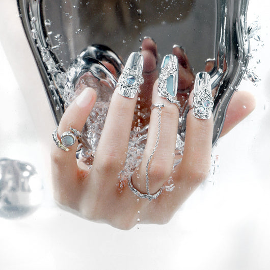 Anillo Abierto de Manicura con Personalidad de Moda