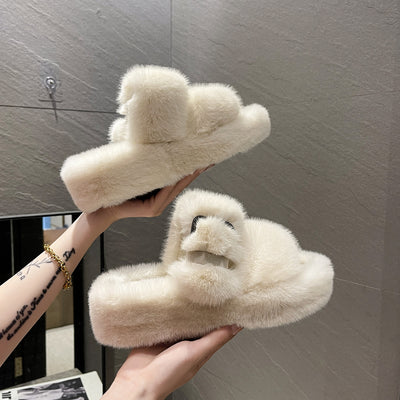 Pantuflas Peludas con Suela Gruesa para Exterior - Image 11