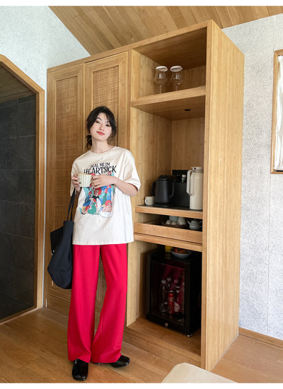 Playera Estampada Suelta y Ajustada para Mujer - Cuello Redondo Manga Corta - Image 19