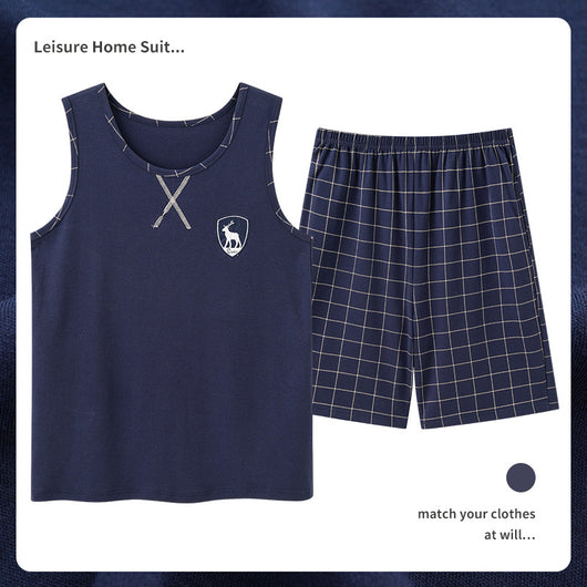 Pijama Masculino de Algodón Transpirable Absorbente de Humedad - Image 19