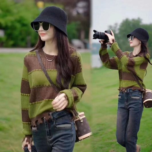 Blusa Coreana Casual con Detalles Calados y Empalmes - Image 9