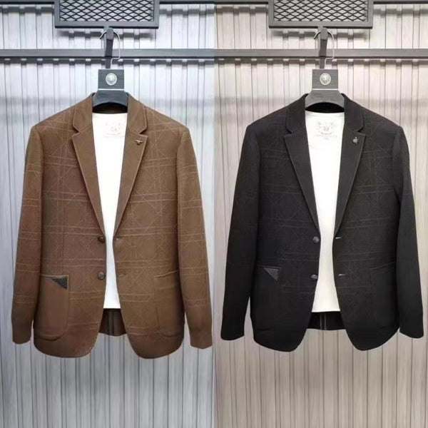 Suéter Tipo Saco Otoño-Invierno para Hombre con Textura Jacquard