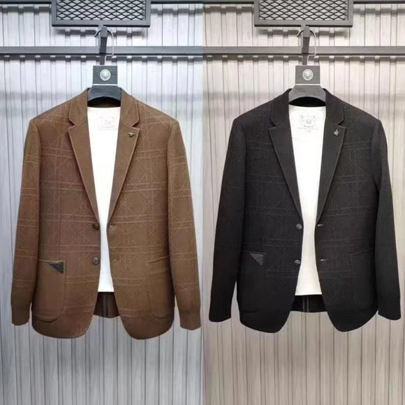 Suéter Tipo Saco Otoño-Invierno para Hombre con Textura Jacquard