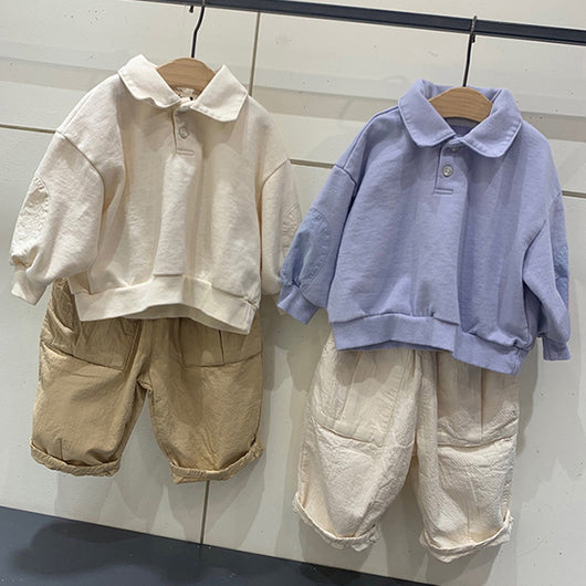 Suéter Infantil Casual con Solapa y Botones - Image 9
