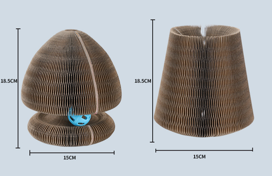 Rascador Plegable Corrugado para Gatos con Campana y Marco de Escalada - Image 8
