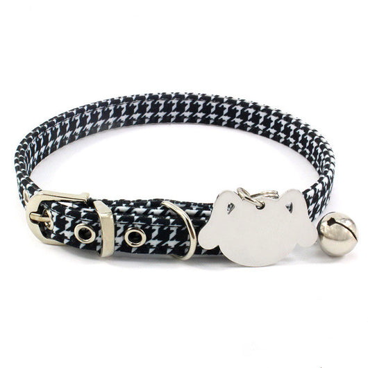 Collar Doble Cara con Grabado Láser y Campana de Cobre para Gatos
