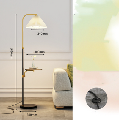 Lámpara de Pie para Sala con Pantalla Plisada y Base de Madera Maciza - Image 51