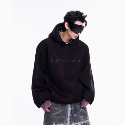 Suéter Hoodie Tejido Calado con Forro Polar para Hombre - Image 5