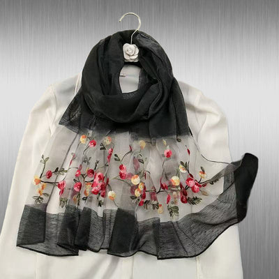 Pañuelo de Seda Bordado Elegante y Versátil para Mujer - Image 14
