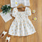 Vestido Infantil Estampado de Zanahoria con Cuello Cuadrado - Colección Verano