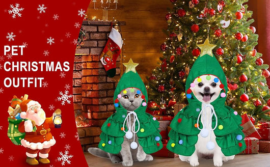 Disfraz Navideño para Gatos con Árbol y Estrella Brillante - Image 11