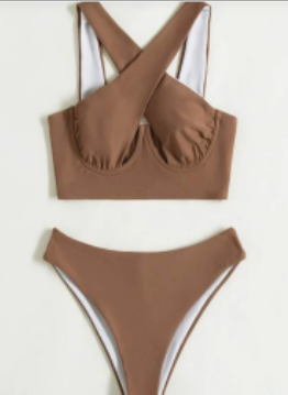Bikini con Tirantes Ajustables en Colores Lisos - Image 2