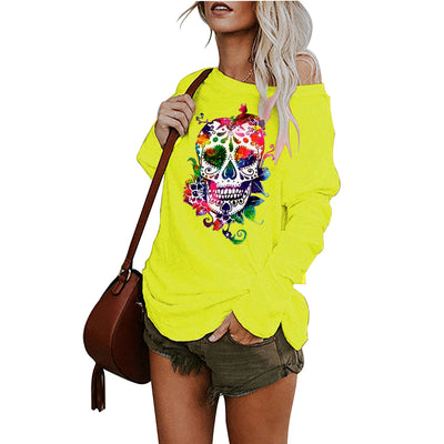 Playera Halloween con Estampado Asimétrico Largo - Image 16