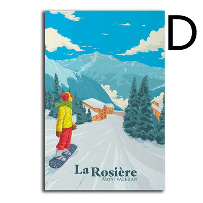 Póster Lienzo Estación de Esquí de los Alpes Franceses - Image 4
