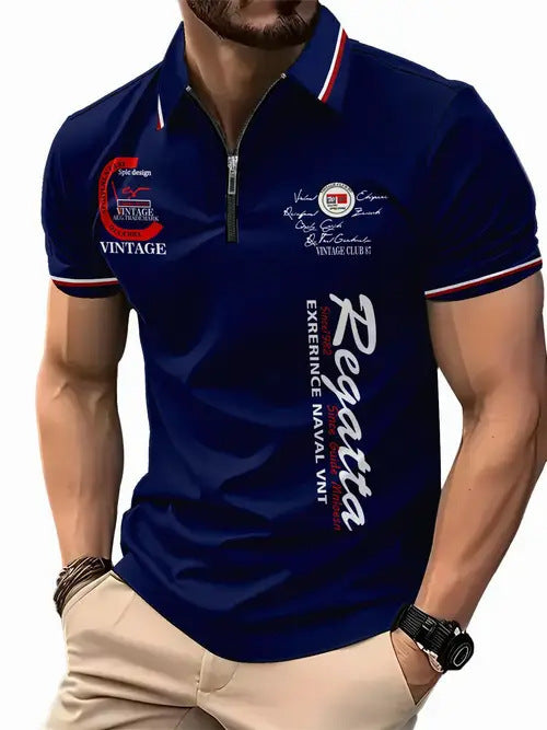 Polo Ejecutivo Urbano con Estampado Digital 3D y Cierre de Cremallera - Image 19