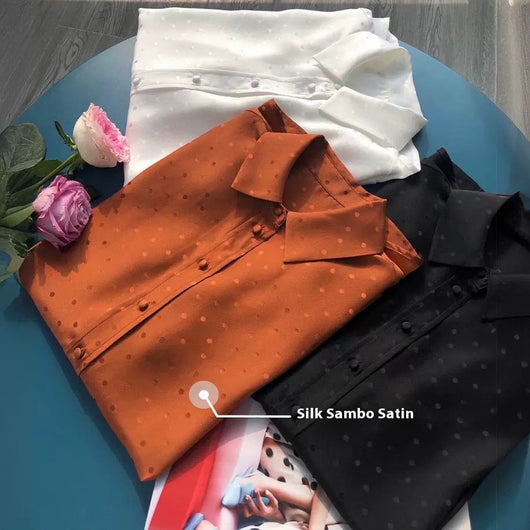 Camisa de Manga Larga en Satén Sedoso Reversible con Brillo - Image 4