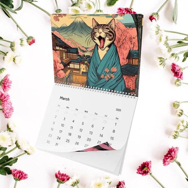 Calendario de Pared 2025 Gatos de Edo - Diseño Artístico para Amantes de Felinos