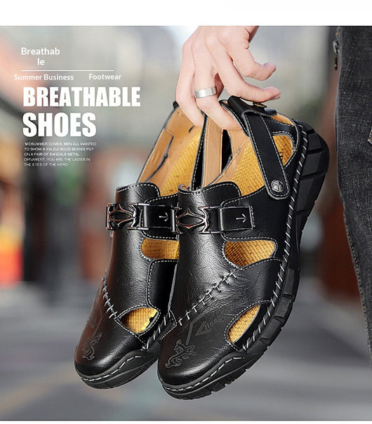 Sandalias Casuales de Cuero Genuino para Hombre - Estilo Versátil y Cómodo - Image 25