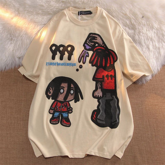 Camiseta Suelta Casual de Manga Corta para Hombre