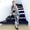 Jumpsuit Estampado de Pierna Ancha con Manga Corta